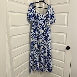 SHEIN blue floral maxi dress, 3X